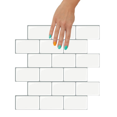 Subway Wall Tile Classic | White with Grey Grout